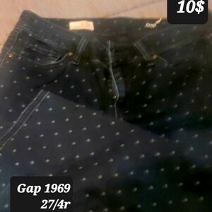Gap 1969 27R skinny polkadot jean